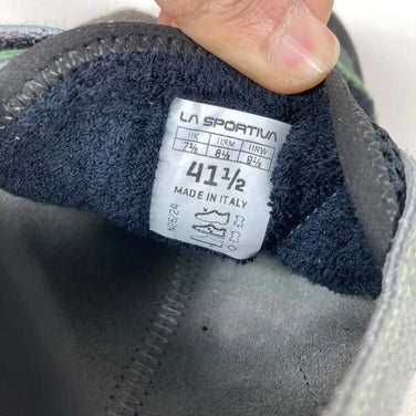 Unisex, Size 26.4cm, Gray. La Sportiva Aragon Clay and Jasmine Green Leather Rock Climbing Shoes (z00053862). Clay and Jasmine Green.