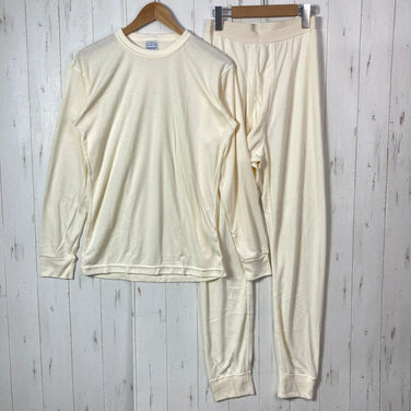 [Men's M Ivory] 1993 Patagonia Capilene Midweight Crew Neck &amp; Bottoms Natural (Old Tag, Vintage)