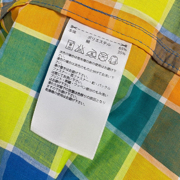 【Men's L ブルー系】 Adidas ( アディダス ) ハイキング シャツ Hiking Shirt Shock Blue S16 UPF25+｜チェック ポリエステル ウェア トップス インナー シャツ ショートスリーブシャツ 化繊 z00060665