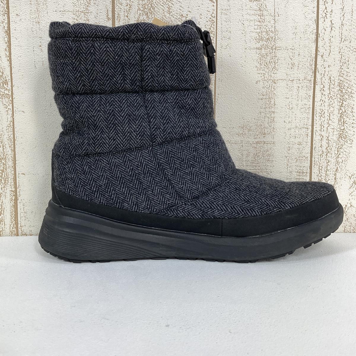 【女式 25.0 厘米灰色】The North Face Nuptse Bootie 防水 Viiiiw Nuptse Bootie Wp Viii 冬季靴子保暖 Thermolite 隔热 NFW52272 女式雪地靴