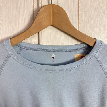 Montbell Wickron Fit Long Sleeve T-Shirt, Women's Size L, Blue. Polyester Crew Neck T-Shirt with Synthetic Fiber. Product Code: z0005407