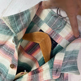 Men's Medium Green 1995 Patagonia Heavy Flannel Shirt, Sunny Stripe, Vintage, Original, Hard-to-Find, Rare Color, Cotton, Top, Undershirt, Long