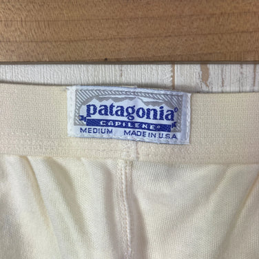 [Men's M Ivory] 1993 Patagonia Capilene Midweight Crew Neck &amp; Bottoms Natural (Old Tag, Vintage)