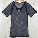 【Men's S/M ブラック系】 Millet ( ミレー ) ドライナミック メッシュ ショートスリーブ DRYNAMIC MESH SS ポリプロピレン ウェア トップス インナー シャツ ショートスリーブTシャツ クルーネック 化繊 z00056350  化繊-1
