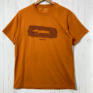 【Men's M オレンジ系】 Montbell ( モンベル ) ウィック ティー WIC.T			 ポリエステル ウェア トップス インナー シャツ ショートスリーブTシャツ クルーネック 化繊 z00058609  化繊 ショートスリーブTシャツ クルーネック