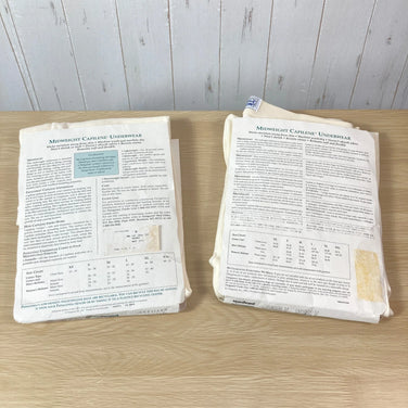 [Men's M Ivory] 1993 Patagonia Capilene Midweight Crew Neck &amp; Bottoms Natural (Old Tag, Vintage)