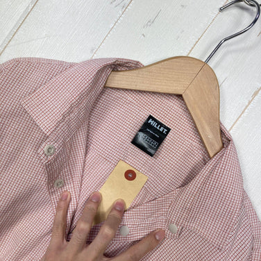 【Women's M レッド系】 Millet ( ミレー ) インセクト バリヤー チェックシャツ ロングスリーブ Insect Barrier Check Shirt Long Sleeve ポリエステル ウェア トップス インナー シャツ ロングスリーブシャツ