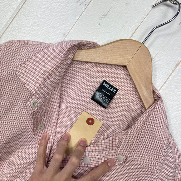 【Women's M レッド系】 Millet ( ミレー ) インセクト バリヤー チェックシャツ ロングスリーブ Insect Barrier Check Shirt Long Sleeve ポリエステル ウェア トップス インナー シャツ ロングスリーブシャツ