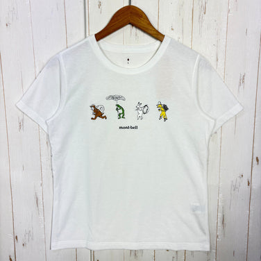 【Women's L ホワイト系】 Montbell ( モンベル ) WIC.T Women's 鳥獣キャンプ ポリエステル ウェア トップス インナー シャツ ショートスリーブTシャツ クルーネック 化繊 z00058687  化繊 ショートスリーブTシャツ クルー