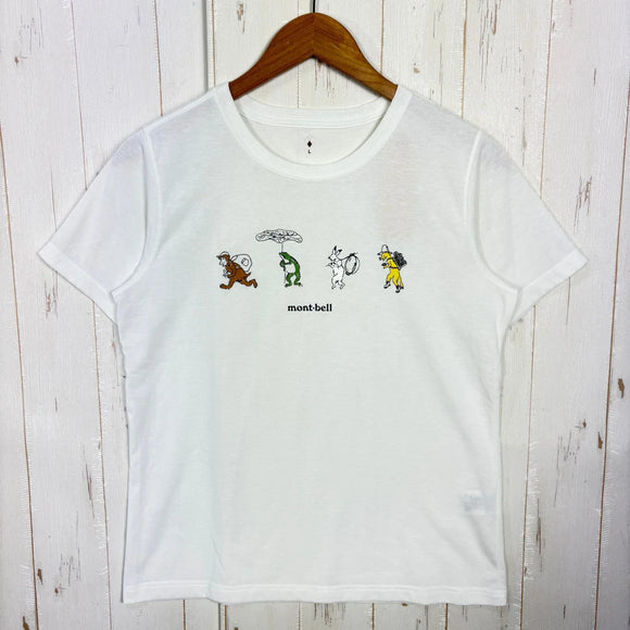 【Women's L ホワイト系】 Montbell ( モンベル ) WIC.T Women's 鳥獣キャンプ ポリエステル ウェア トップス インナー シャツ ショートスリーブTシャツ クルーネック 化繊 z00058687  化繊 ショートスリーブTシャツ クルー