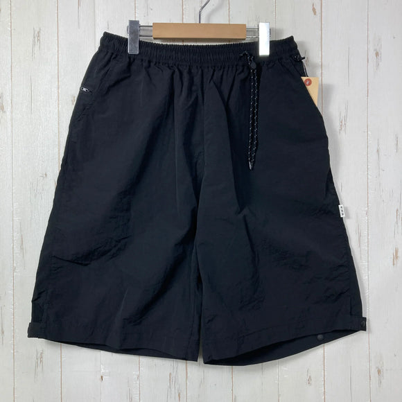 【Unisex 2 ブラック系】 迷迭香 ( マンネンロウ ) ナイロン ハーベスト ルーズ ショーツ NYLON HARVEST LOOSE SHORT ポケッタブル 裾スナップ スマートフォンポケット ナイロン ウェア ボトムス ショーツ ショートパンツ  z00