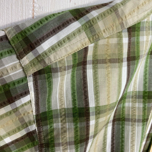 【Men's S グリーン系】 2010 Patagonia ( パタゴニア ) パッカーウェア シャツ Puckerwear Shirt CSF 生産終了モデル 入手困難 ウェア トップス インナー シャツ ショートスリーブシャツ 化繊 z00053390 CSF