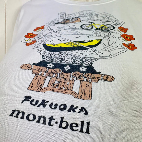 【Men's S ホワイト系】 Montbell ( モンベル ) ウイックロン ご当地 ティーシャツ 福岡県限定 ポリエステル ウェア トップス インナー シャツ ショートスリーブTシャツ クルーネック 化繊 z00061320  化繊 ショートスリーブTシャツ