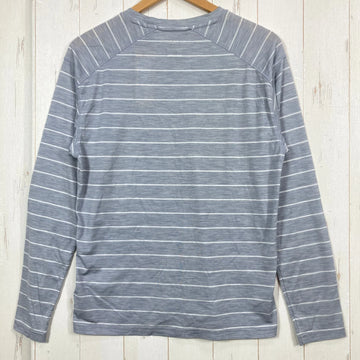 【Men's XS グレー系】 Millet ( ミレー ) ウール ボーダー ティーシャツ Wool Border T-Shirt ポリエステル ウェア トップス インナー シャツ ロングスリーブTシャツ クルーネック 化繊 z00057664  化繊 ロングスリ - 0