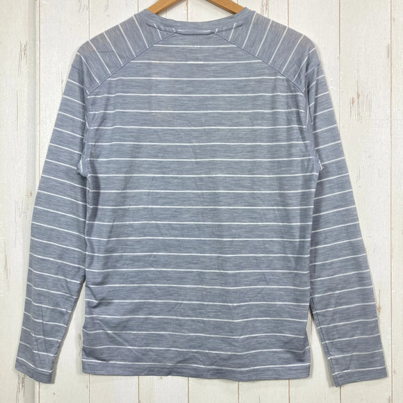 【Men's XS グレー系】 Millet ( ミレー ) ウール ボーダー ティーシャツ Wool Border T-Shirt ポリエステル ウェア トップス インナー シャツ ロングスリーブTシャツ クルーネック 化繊 z00057664  化繊 ロングスリ