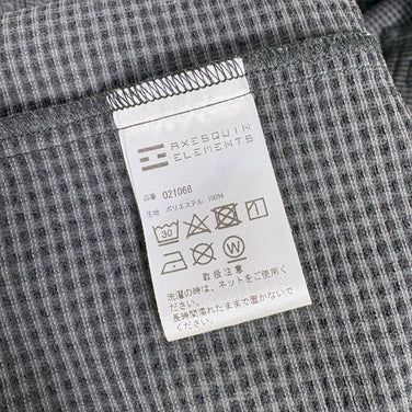 【Unisex 3 ブラック系】 Axesquin Elements ( アクシーズクインエレメンツ ) ギンガム サッカー の ショート カラー シャツ ポリエステル ウェア トップス インナー シャツ ロングスリーブシャツ 化繊 z00058149  化繊 ロング