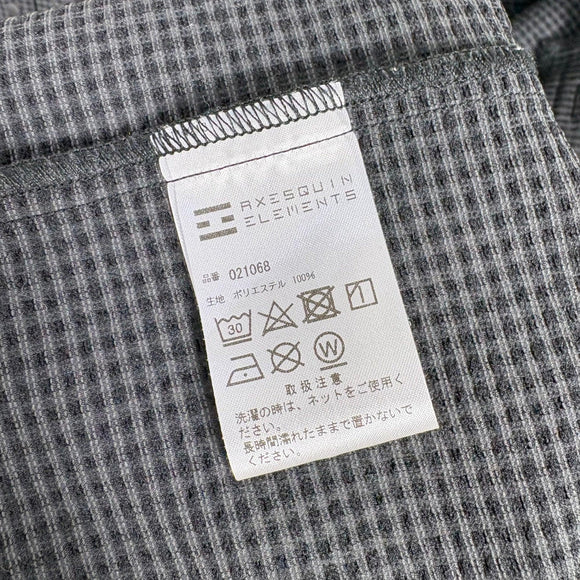 【Unisex 3 ブラック系】 Axesquin Elements ( アクシーズクインエレメンツ ) ギンガム サッカー の ショート カラー シャツ ポリエステル ウェア トップス インナー シャツ ロングスリーブシャツ 化繊 z00058149  化繊 ロング