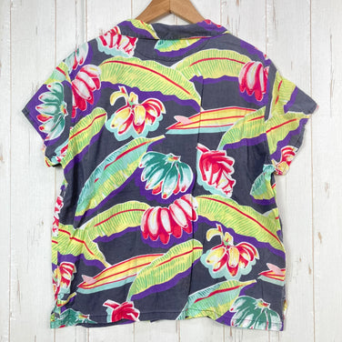 【Women's 12 イエロー系】 2017 Patagonia ( パタゴニア ) マリヒニ パタロハ Malihini Pataloha Shirt 生産終了モデル 入手困難 ブラックバナナ 復刻 レーヨン ウェア トップス インナー シャツ ショートスリーブシャツ