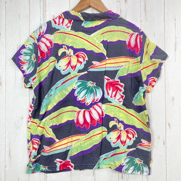 【Women's 12 イエロー系】 2017 Patagonia ( パタゴニア ) マリヒニ パタロハ Malihini Pataloha Shirt 生産終了モデル 入手困難 ブラックバナナ 復刻 レーヨン ウェア トップス インナー シャツ ショートスリーブシャツ