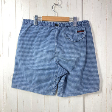 【Men's M ブルー系】 1990s Gramicci ( グラミチ ) ショート クライミングパンツ Short Climbing Pants 旧タグ ビンテージ オリジナル 入手困難 クライミングショーツ アメリカ製 ボックスロゴ コットン ウェア ボトム