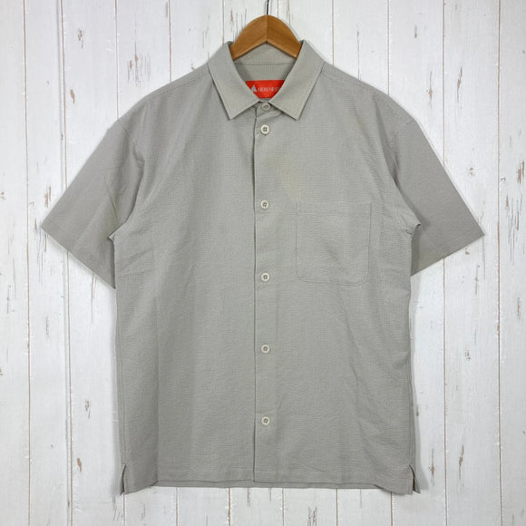 【Unisex M ベージュ系】 HERENESS（ヒアネス） アウトドア シアサッカー シャツ Outdoor Seersucker Shirt Primeflex / ストレッチ / 速乾 ポリエステル ウェア トップス インナー シャツ ショートスリーブシャツ