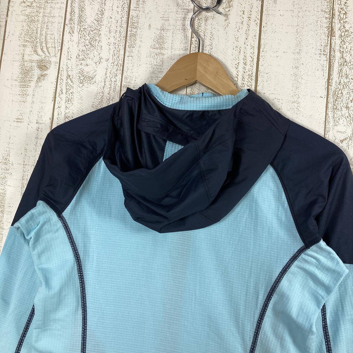 [女式 XS 蓝色]Arcteryx Delta Hybrid 连帽衫 Polartec Power Dry Fleece Windshell 夹克中层 X000006186 国际