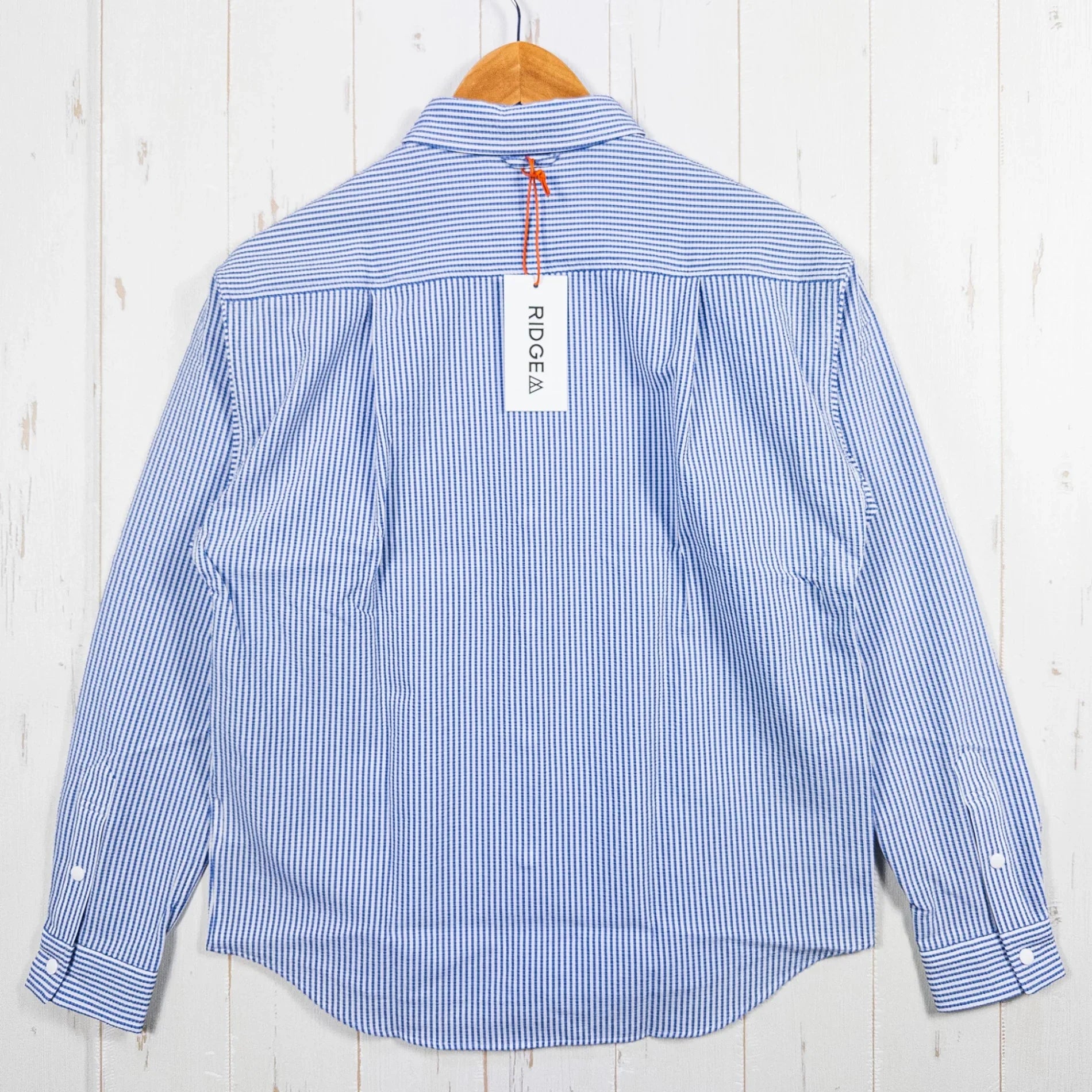【Women's S ブルー系】 Ridge Mountain Gear ( リッジマウンテンギア ) ベーシック ロングスリーブ シャツ ストライプ Basic Long Sleeve Shirt Stripe Blue x White ポリエステル ウェア トップ - 【公式】2ndGEAR（セカンドギア）Webショップ【登山用品・アウトドア用品専門 買取販売店】