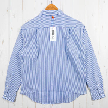 【Women's S ブルー系】 Ridge Mountain Gear ( リッジマウンテンギア ) ベーシック ロングスリーブ シャツ ストライプ Basic Long Sleeve Shirt Stripe Blue x White ポリエステル ウェア トップ - 【公式】2ndGEAR（セカンドギア）Webショップ【登山用品・アウトドア用品専門 買取販売店】