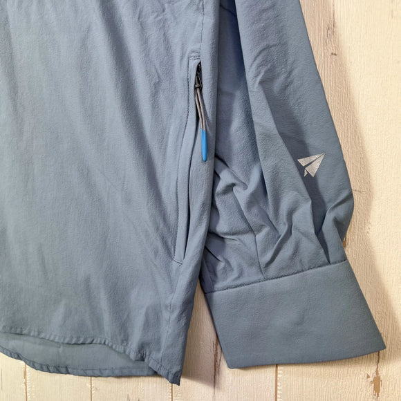 【Unisex L ブルー系】 Paper Sky Wear ( ペーパースカイ ウェア ) ウィンドビッグシャツ WIND BIG SHIRT Blue Gray ナイロン ウェア トップス インナー シャツ ロングスリーブシャツ 化繊 z00053706 Blu