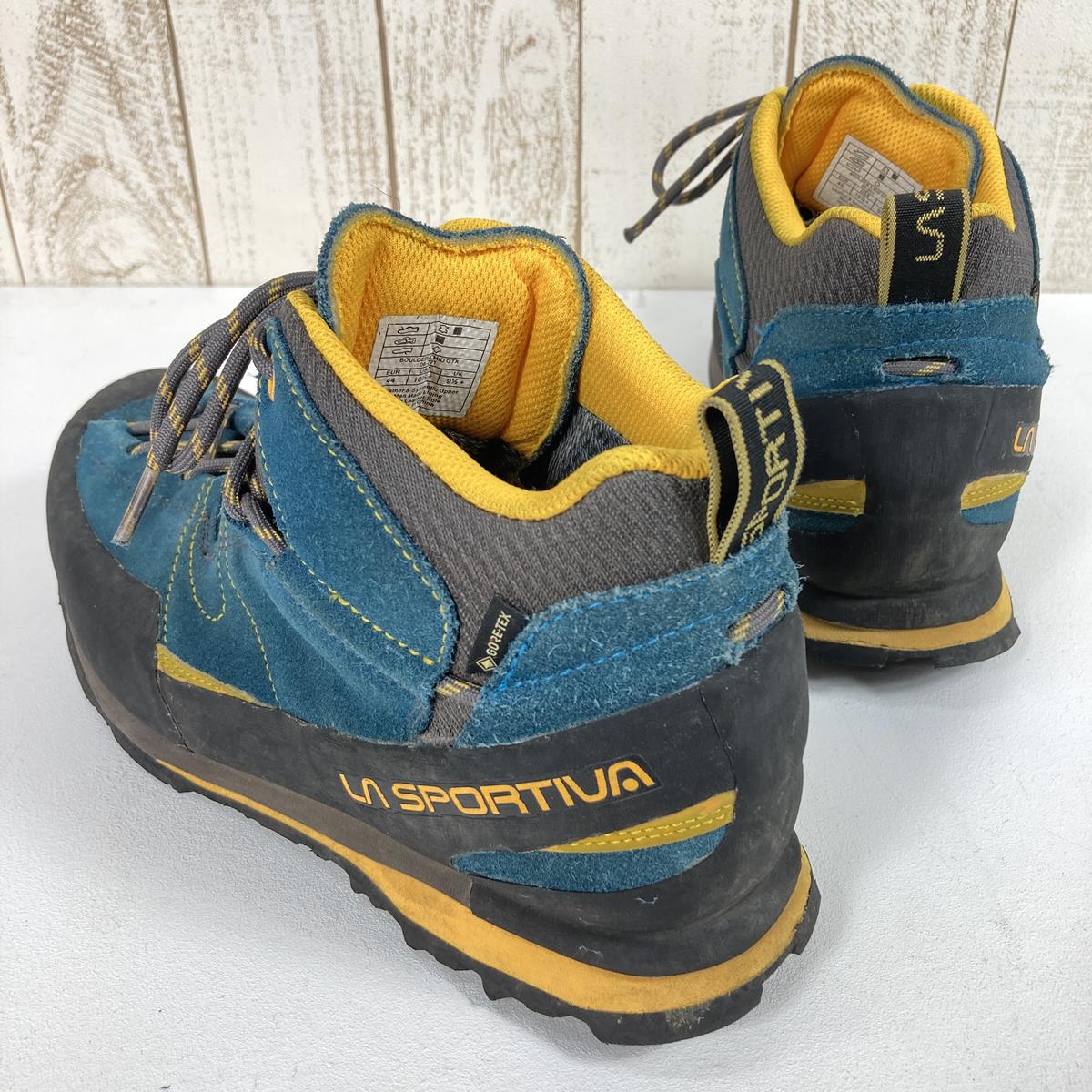 【男式 27.9 厘米蓝色】La Sportiva Boulder X Mid Gtx Boulder X Mid Gtx Middle Cut Shoes Approach Shoes Gore-Tex 防水透气 17E 男式 BY 蓝色/Ye