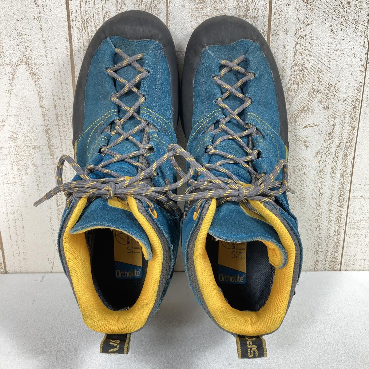 【男式 27.9 厘米蓝色】La Sportiva Boulder X Mid Gtx Boulder X Mid Gtx Middle Cut Shoes Approach Shoes Gore-Tex 防水透气 17E 男式 BY 蓝色/Ye