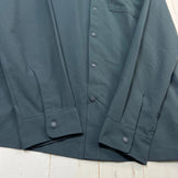 男式 M 海军蓝 Mountain Hardwear Shade Lite 长袖衬衫，涤纶，上衣，汗衫，长袖衬衫