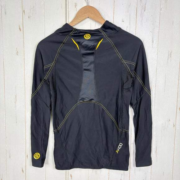 【Men's M ブラック系】 Skins ( スキンズ ) A400 ロングスリーブ トップ ナイロン ウェア トップス インナー シャツ ロングスリーブTシャツ クルーネック 化繊 z00059118  化繊 ロングスリーブTシャツ クルーネック インナー シャ