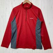 【Men's L レッド系】 Montbell ( モンベル ) クール ロングスリーブ ジップシャツ Cool Long Sleeve Zip Shirt ポリエステル ウェア トップス インナー シャツ ロングスリーブシャツ 化繊 z00058443  化繊