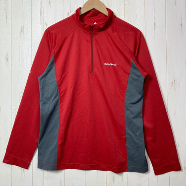 【Men's L レッド系】 Montbell ( モンベル ) クール ロングスリーブ ジップシャツ Cool Long Sleeve Zip Shirt ポリエステル ウェア トップス インナー シャツ ロングスリーブシャツ 化繊 z00058443  化繊