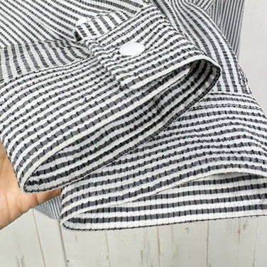 【Men's S ホワイト系】 Ridge Mountain Gear ( リッジマウンテンギア ) ベーシック ロングスリーブ シャツ ストライプ Basic Long Sleeve Shirt "Stripe" ポリエステル ウェア トップス インナー シャツ