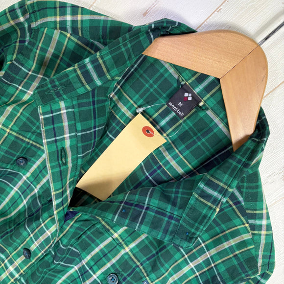 【Women's M グリーン系】 Montbell ( モンベル ) WIC. ライト ロングスリーブ シャツ ウィメンズ WIC. Light Long Sleeve Shirt Women's 吸汗速乾 UVカット チェック柄 ポリエステル ウェア トップス イン