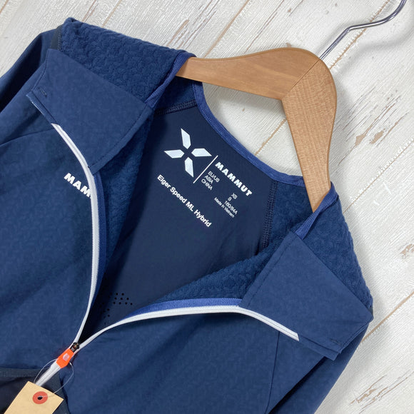 【Women's XS ネイビー系】 Mammut ( マムート ) アイガー スピード ミッドレイヤー ハイブリッド フーデッド ジャケット Eiger Speed ML Hybrid Hooded Jacket Women Eiger Extreme 防風 ストレッチ