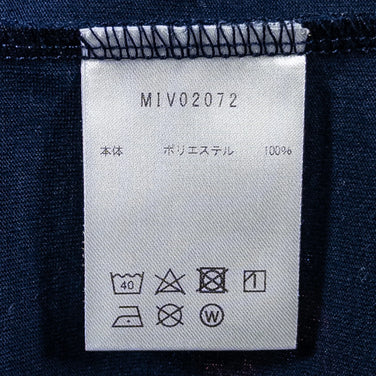 男式中号海军蓝小米绳短袖 T 恤，涤纶，圆领，合成纤维，上衣，汗衫，z00053212