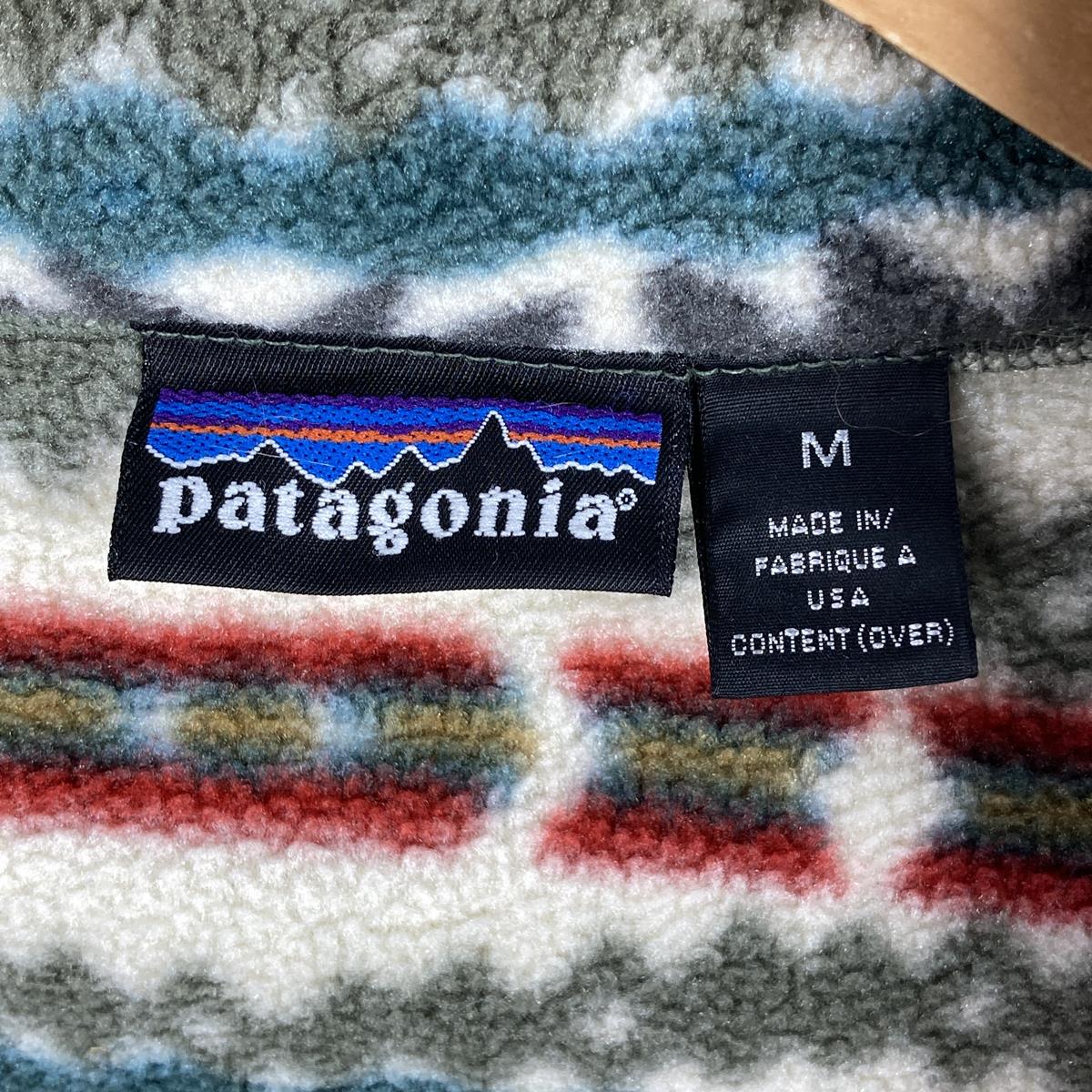 【男款M 象牙色】巴塔哥尼亚（Patagonia）印花轻量Synchilla毛衣 印花轻量Synchilla毛衣抓绒套头夹克萨卡加维亚图案象牙色A