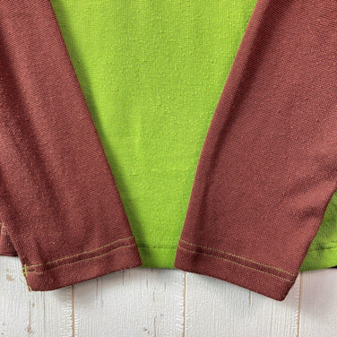 Men's Small Green 2013 Patagonia Capilene 2 Lightweight Crew Polyester T-Shirt, Long Sleeve Crew Neck