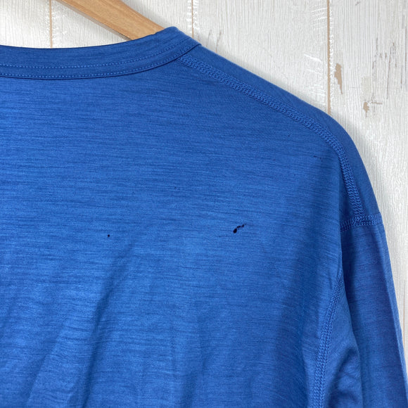 【Men's XL ブルー系】 Ridge Mountain Gear ( リッジマウンテンギア ) メリノ ベーシック ティー Merino Basic Tee Azure Blue メリノウール ウェア トップス インナー シャツ ロングスリーブTシャツ クルー