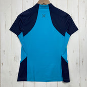 【Women's S ブルー系】 Montura ( モンチュラ ) ヘイド ジップ Tシャツ ウーマン Hade Zip T-Shirt Woman Deltapeak 速乾 UVカット ハーフジップ ナイロン ウェア トップス インナー シャツ ショートスリーブシ