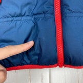 2019 Patagonia Reversible Tribbles Hoody, Boys' 5T Navy. Polyester fleece outerwear jacket. Product code: z00053796.