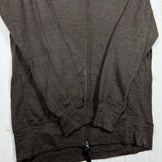 Yamatomichi 男女通用中号棕色美利奴羊毛全拉链连帽衫。美利奴羊毛上衣、内搭衬衫、连帽衫、羊毛，z00056349。