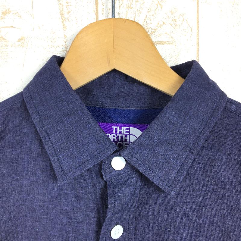 【Men's S ネイビー系】 The North Face ( ザ・ノースフェイス ) × ナナミカ パープルレーベル リネン ポリエステル ハーフスリーブ シャツ Linen Polyester H/S Shirt ショートスリーブ 生産終了モデル 入手困難 N