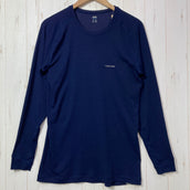 【Men's XL ネイビー系】 Montbell ( モンベル ) ジオライン L.W.ラウンドネックシャツ ポリエステル ウェア トップス インナー シャツ ロングスリーブTシャツ クルーネック 化繊 z00058472 化繊 ロングスリーブTシャツ クルーネッ