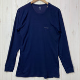 【Men's XL ネイビー系】 Montbell ( モンベル ) ジオライン L.W.ラウンドネックシャツ ポリエステル ウェア トップス インナー シャツ ロングスリーブTシャツ クルーネック 化繊 z00058472  化繊 ロングスリーブTシャツ クルーネッ