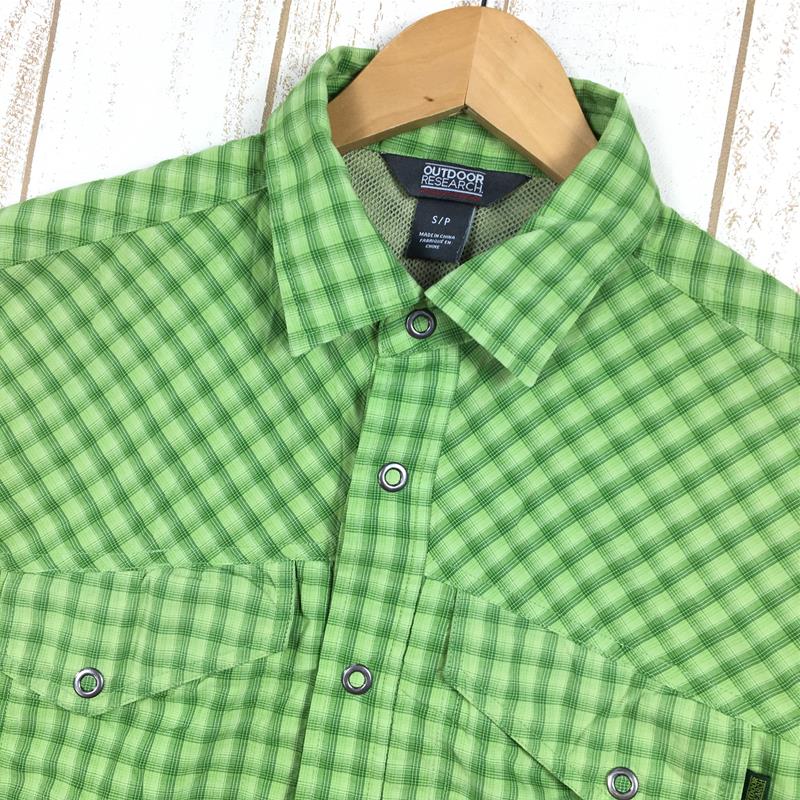 [Men's S Green] Outdoor Research Termini Short Sleeve Shirt Termini Shirt Sleeve Shirt Quick-drying Nylon 50170 International Men's Synthetic Short