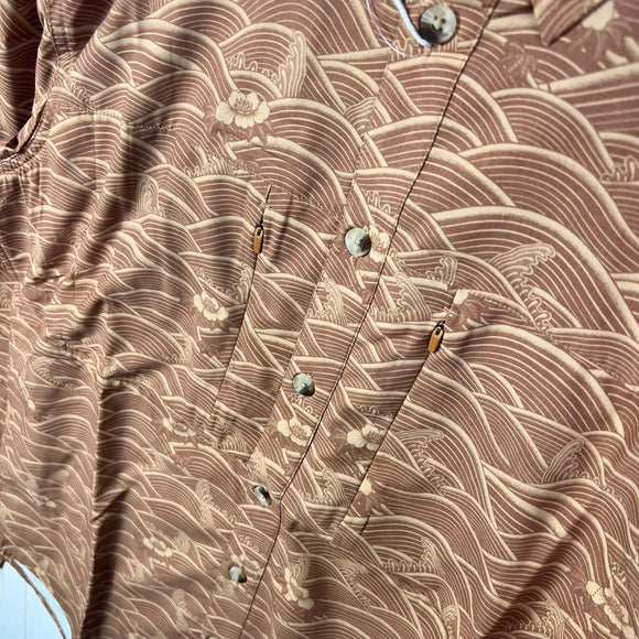 【Men's M ブラウン系】 Jolly Gear ( ジョリーギア ) トリプルクラウン ボタンダウン ロングスリーブ TRIPLE CROWN BUTTON DOWN LONG SLEEVE Golden Waves ポリエステル ウェア トップス インナー